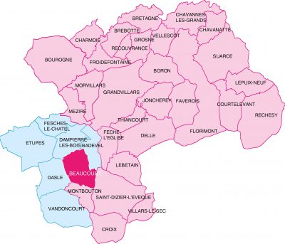 carte des communes desservies par Arc-en-Ciel services